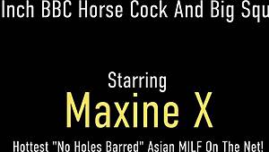 Maxine X fucks herself with 24-inch dildo in solo clip