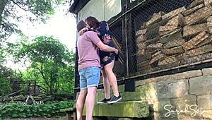 Fucking in an Abandoned Barnyard for Wild Outdoor Sex