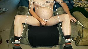 edgar293 tied up in socks, masturbating to cumshot