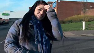 Naughty babe strips and pisses right on public street