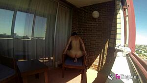 Sara Ray Masturbates In A Balcony For Everyone In Madrid To See