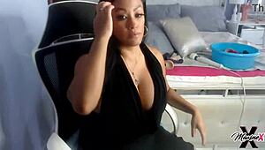 Maxine X fucks herself with 24-inch dildo in solo clip