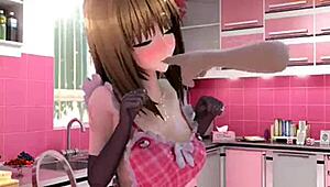 Hentai Milf Masturbates In Outdoor Kitchen Fantasy