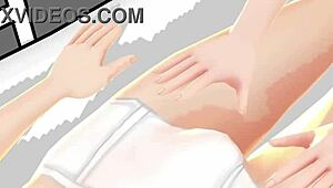 Japanese anime girl Mia plays perverted nurse with doctor