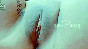 Intense emotions during closeup fingering and rubbing of amateur girlfriend's shaved pussy