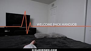 lucky day for sexy stepsister lacey channing getting a big blowjob