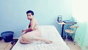 this young gay guy is so hot touching himself in his room 😍