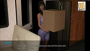 Damien drives everyone in the 3D game