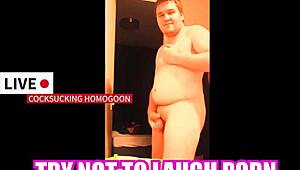 try not to laugh at this silly gay cocksucking scene with the homogoon! it's hilarious and hot!