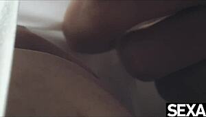 Beautiful blonde lesbians devour hot pussy in extreme close-up