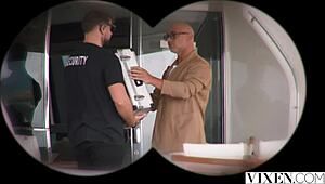 vixen eve sweet and agatha vega slam cock together after daring heist