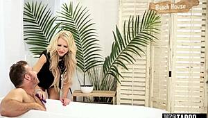 Blonde pornstar helps the homeless with pussy