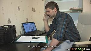 Cuckold bf forced to watch his chick get drilled hard