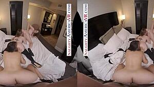 Ashley Lane, Gracie Green en Stephanie West neuken hard na holiday party.