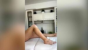 Sugarnadya Waxes Her Client's Slender Legs with Foot Fetish Focus