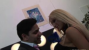 Amazing Blonde MILF Sucks Black Cock, Swallowing Cumshot in Her Mouth