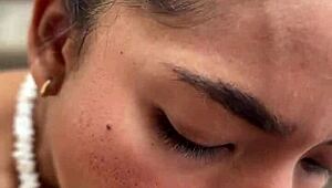 Amateur Couple's POV Blowjob on Huge Throbbing Cock