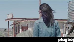 alexandra tyler poses naked outdoors, showing off her perfect boobs