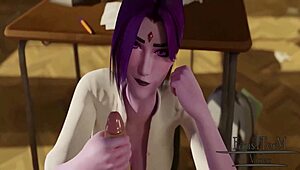 Raven Attends Class In Anime-Style Hentai Setting