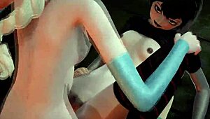 Mavis enjoys a threesome with princesses Elsa and Anna