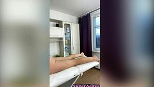 Sugarnadya Waxes Her Client's Slender Legs with Foot Fetish Focus