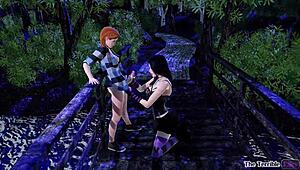 3d anime goth ladyboy shemale futanari hentai cartoon