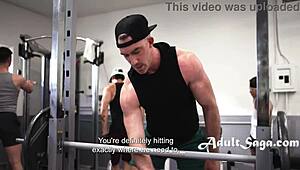 Gay gym jocks Roman Todd and Nick Fitt engage in blowjob and bareback