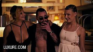 Wow! Orgy and Anal Sex With Gorgeous Babes in Lingerie Getting Cum on Boobs!