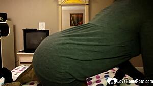 teasing stepdaughter offers pov handjob in homemade setting