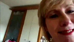 Young blonde grandmother gives a real blowjob and gets an orgasm