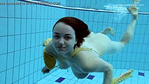 lada poleshuk does underwater pool show with big tits