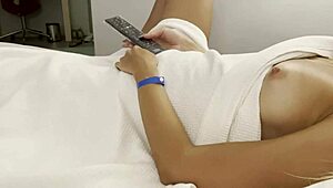 My Stepsister JERKS Me OFF While Watching TV