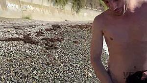 Four Homeless Students Take Turns Screwing a Student on Beach