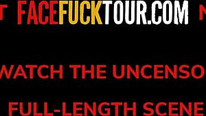 Intriguing Amateur Babe Gets Deep Throat Lesson in Sloppy Face Fuck Tour