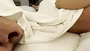 My Stepsister JERKS Me OFF While Watching TV