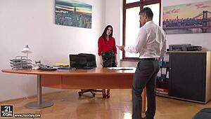 Secretary Mia Evans Caught Masturbating