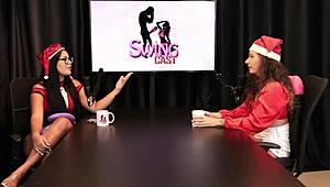 Damn, older swingers rock! Jujube Delícia in sheer red for Christmas?