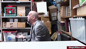 mall officer fucks teen shoplifter at work