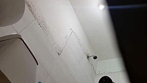 damn! spying on her showering after school in secret