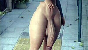 Jerk off challenge unfolds with 3D futa girls on phone metronome edition