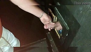 i-i took my friend to the blowjob booth for some gay oral fun