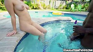 Kira Perez bathes outdoors