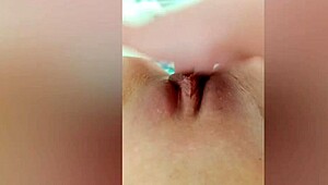 Cute girl shows her sexy legs and then masturbates her wet hole