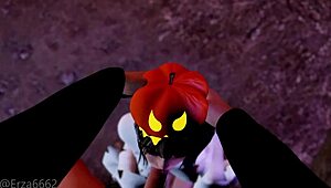 Little whore sucks big cock in 3D hentai animation