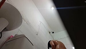 damn! spying on her showering after school in secret