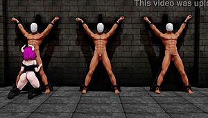 オーラが男のおもちゃをからかってバンギング、ワイルドなアニメアクション