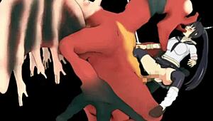 Super Yaeko engages in erotic action in this hentai gallery