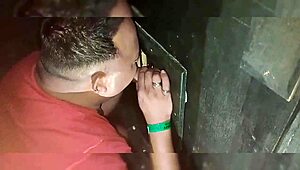 i-i took my friend to the blowjob booth for some gay oral fun