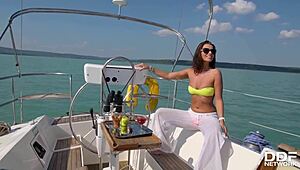 Sexy Vicky Love Fingers Horny Pussy Solo on Yacht