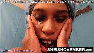 She flaunts her large black slutty tits with huge nipples